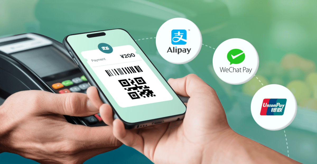 Paiement mobile QR code - Alipay, WeChat Pay, UnionPay